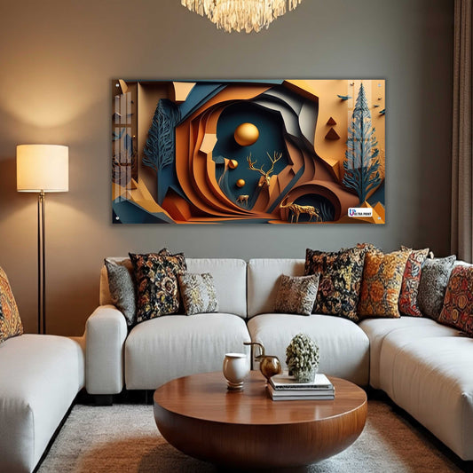 Abstract Canyon Deer Acrylic Wall Art