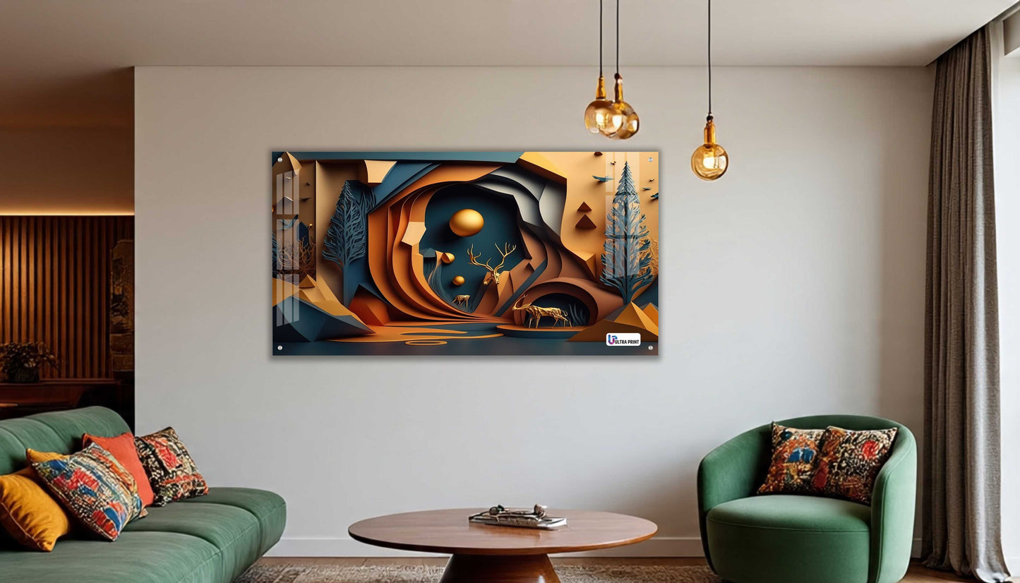 Abstract Canyon Deer Acrylic Wall Art