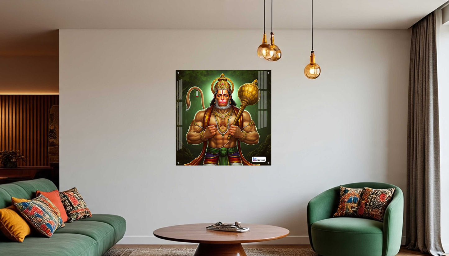 Lord Hanuman Square Acrylic Wall Art