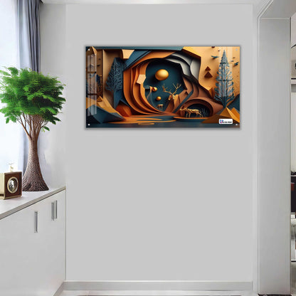 Abstract Canyon Deer Acrylic Wall Art