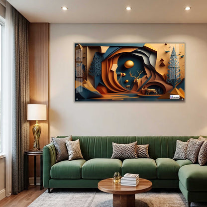 Abstract Canyon Deer Acrylic Wall Art