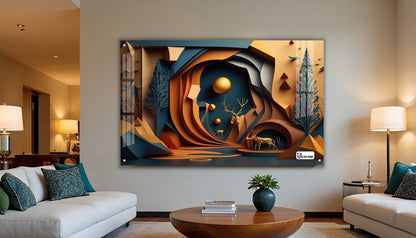 Abstract Canyon Deer Acrylic Wall Art