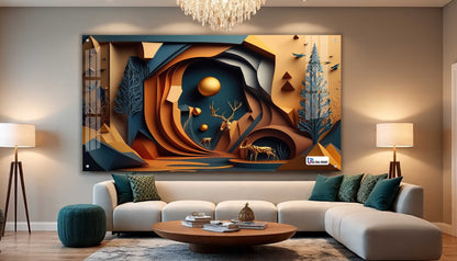 Abstract Canyon Deer Acrylic Wall Art