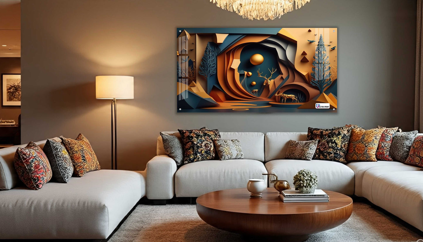 Abstract Canyon Deer Acrylic Wall Art