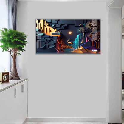 Modern Geometric Canyon Deer Acrylic Wall Art