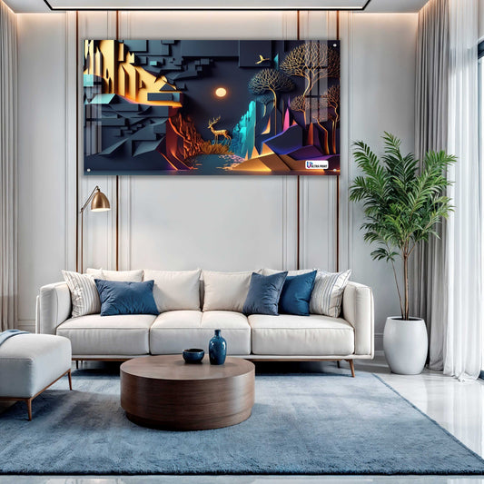 Modern Geometric Canyon Deer Acrylic Wall Art
