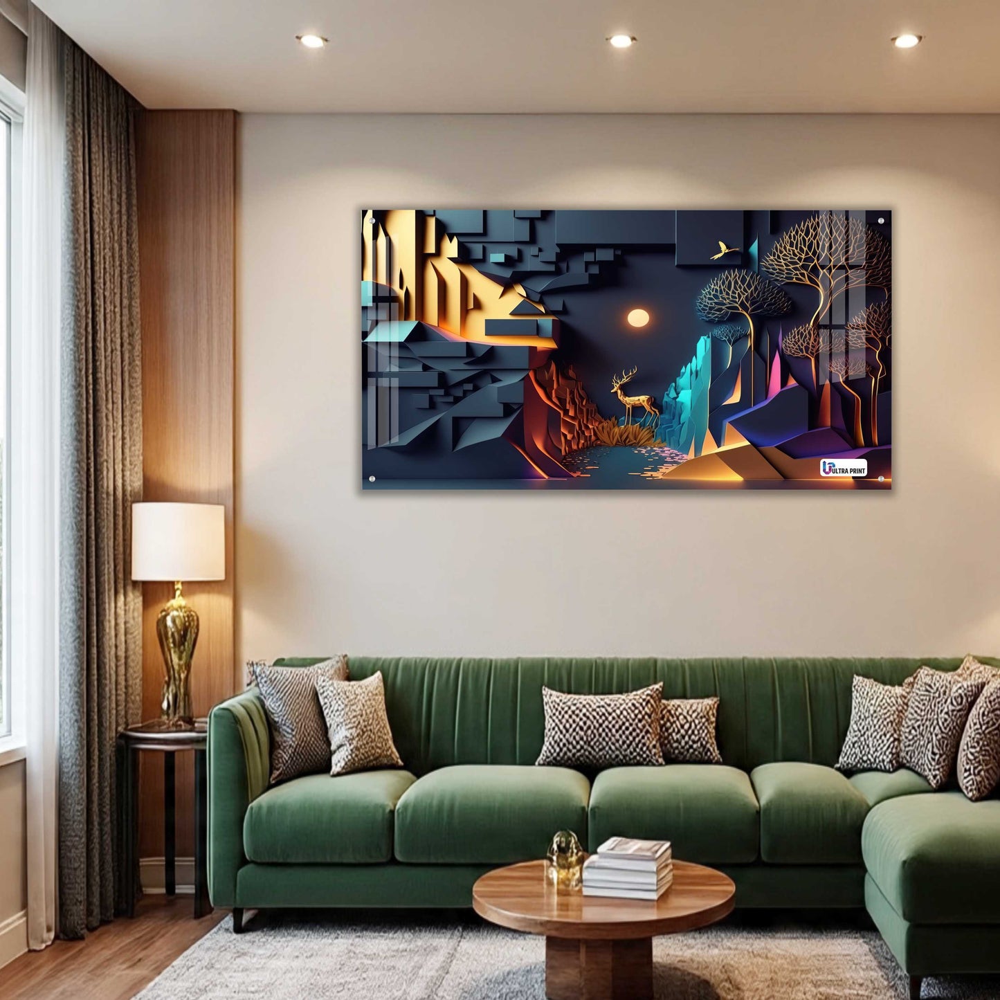 Modern Geometric Canyon Deer Acrylic Wall Art