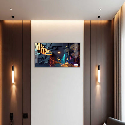 Modern Geometric Canyon Deer Acrylic Wall Art