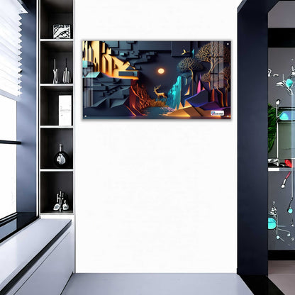 Modern Geometric Canyon Deer Acrylic Wall Art