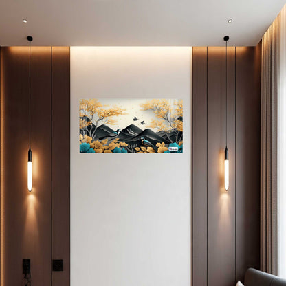 Autumn Birds Mountain Acrylic Wall Art