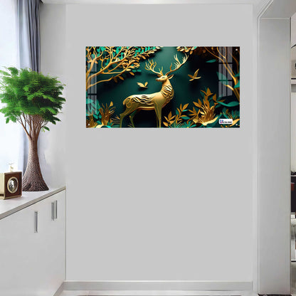 Elegant Golden Deer Acrylic Wall Art