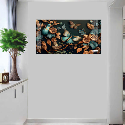 Elegant Bird & Butterfly Botanical Acrylic Wall Art