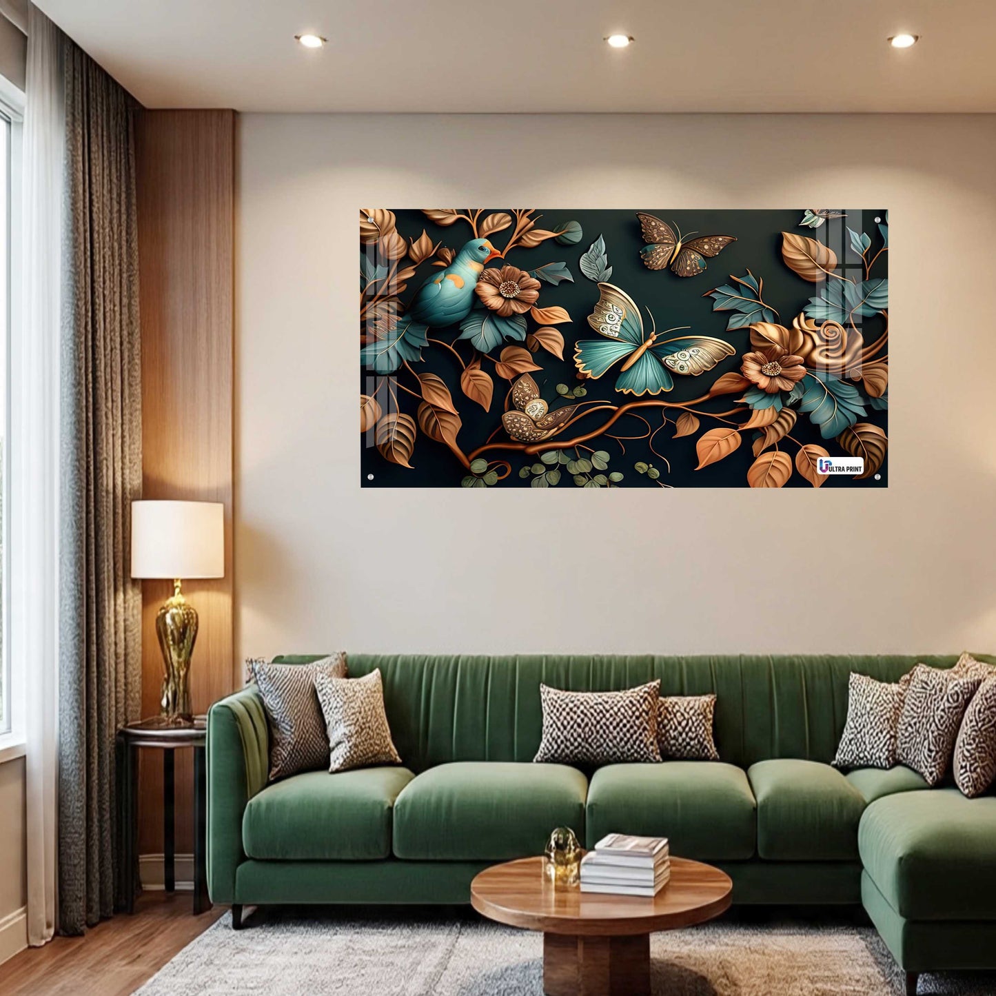 Elegant Bird & Butterfly Botanical Acrylic Wall Art