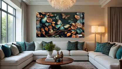 Elegant Bird & Butterfly Botanical Acrylic Wall Art