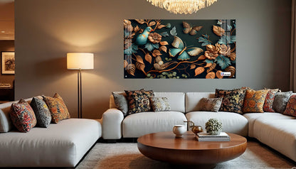 Elegant Bird & Butterfly Botanical Acrylic Wall Art