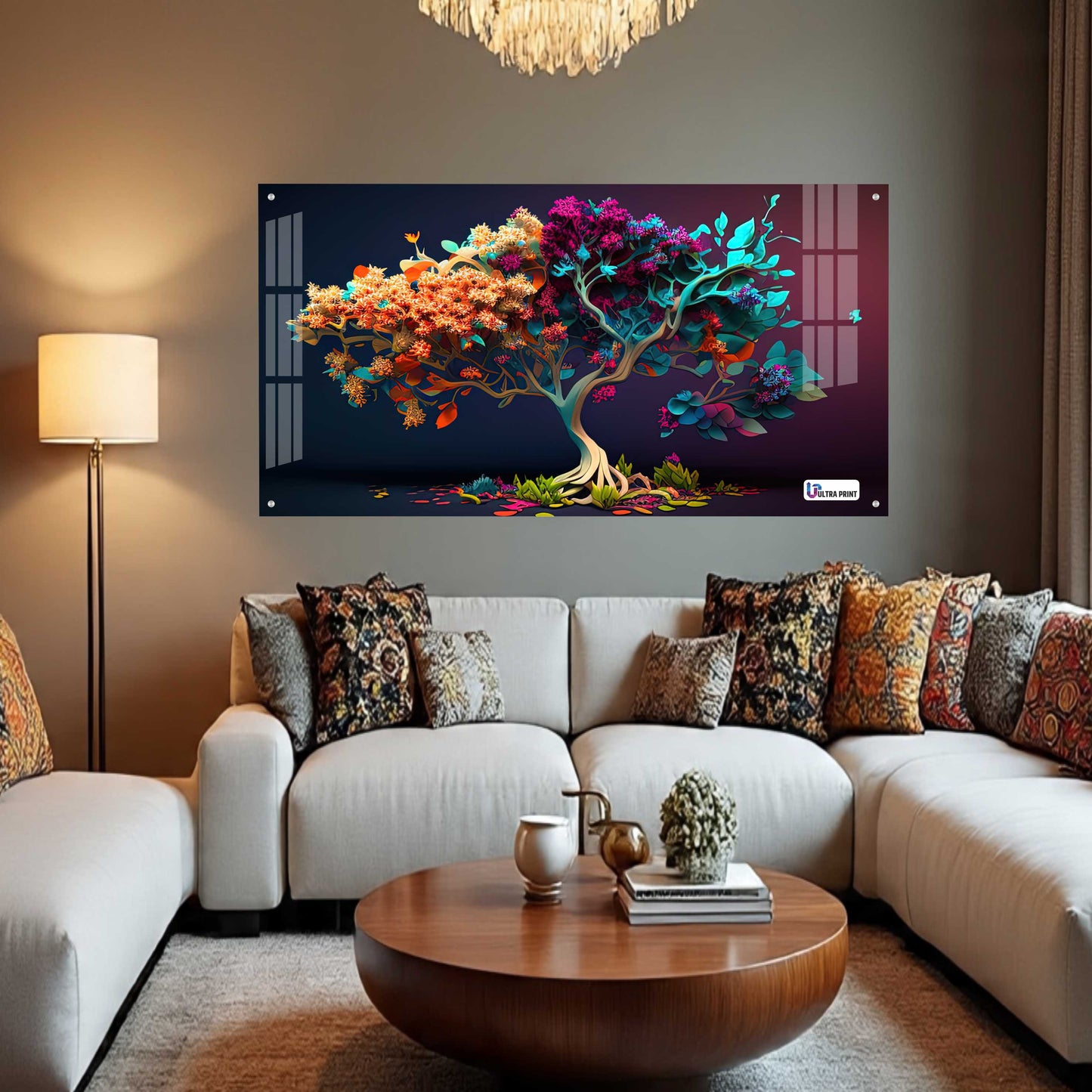 Vibrant Floral Tree Acrylic Wall Art