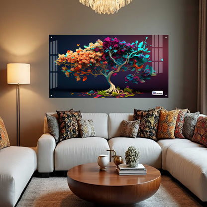 Vibrant Floral Tree Acrylic Wall Art