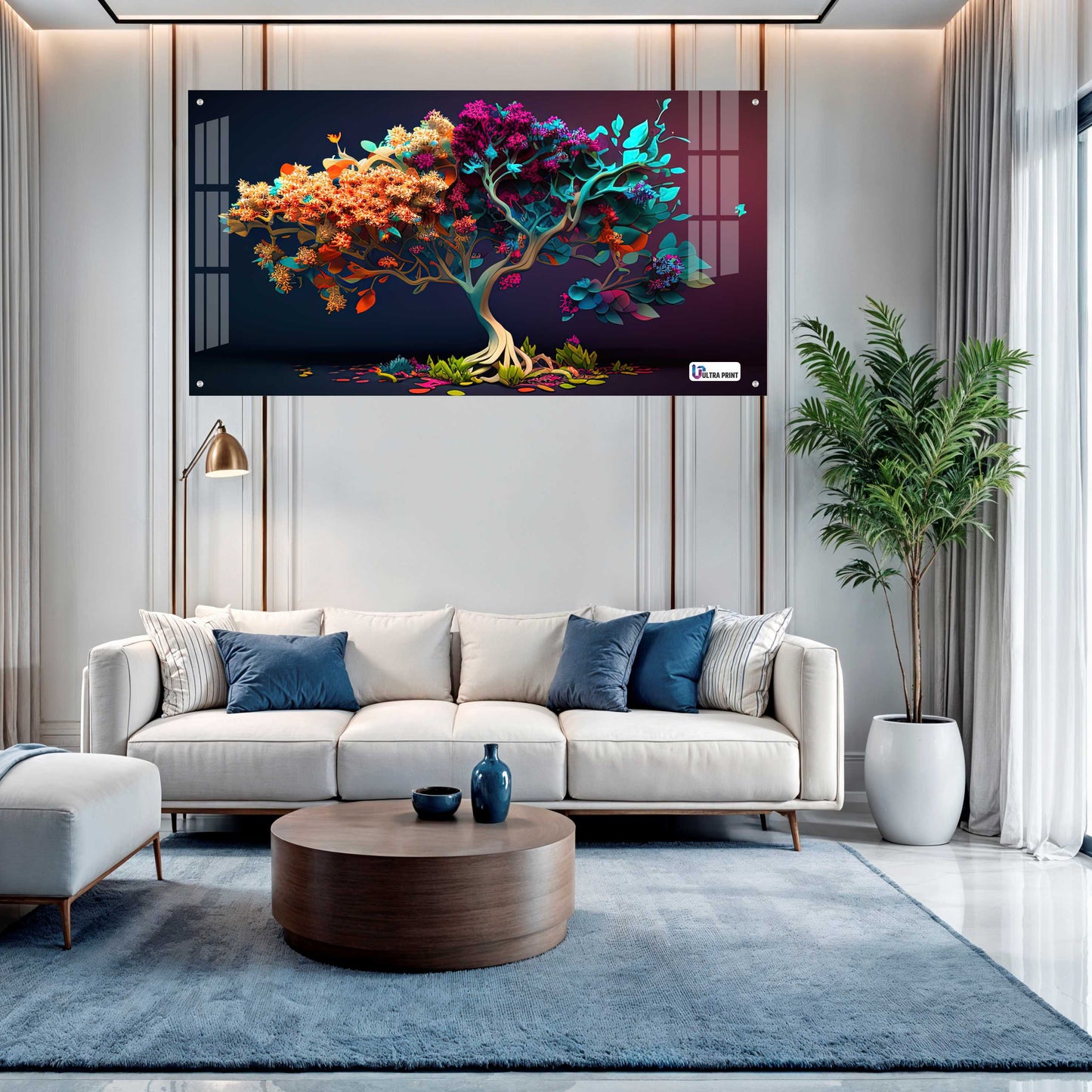 Vibrant Floral Tree Acrylic Wall Art