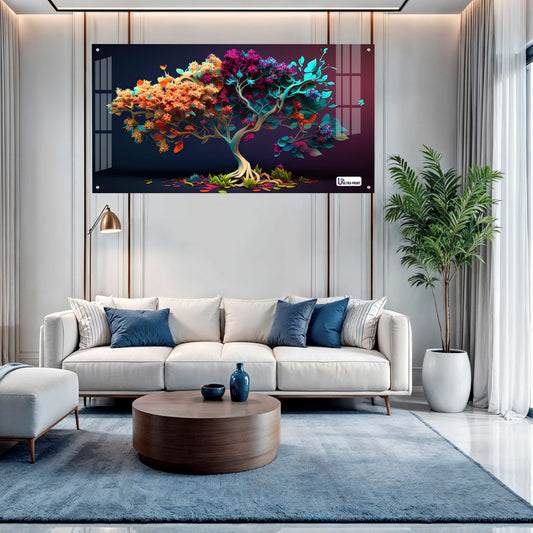 Vibrant Floral Tree Acrylic Wall Art