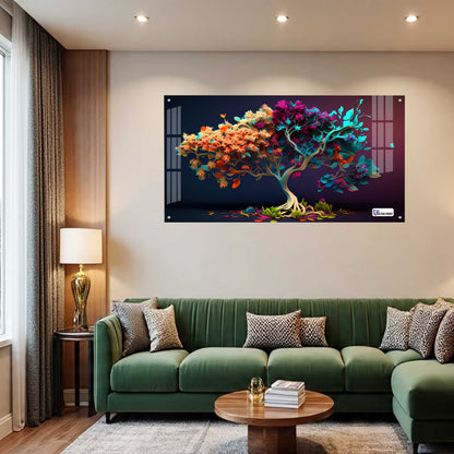 Vibrant Floral Tree Acrylic Wall Art