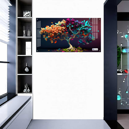 Vibrant Floral Tree Acrylic Wall Art