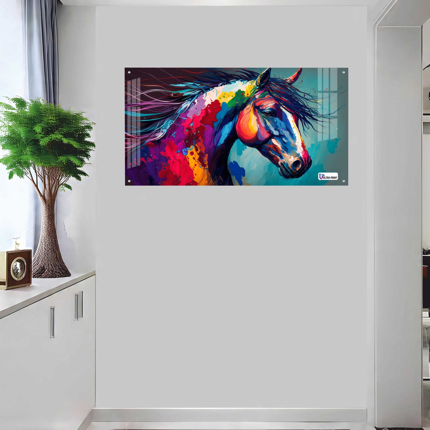 Vibrant Abstract Horse Acrylic Wall Art