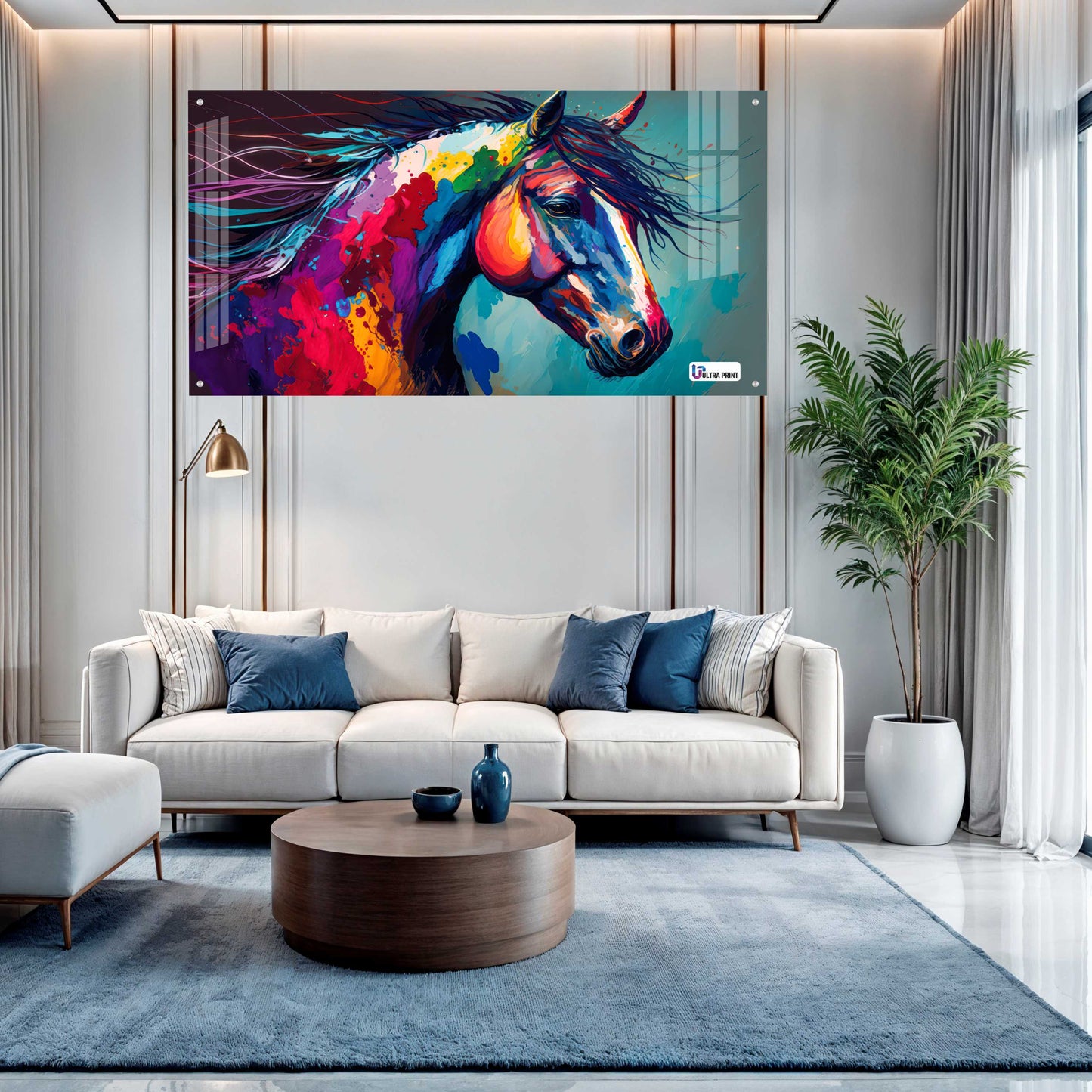 Vibrant Abstract Horse Acrylic Wall Art