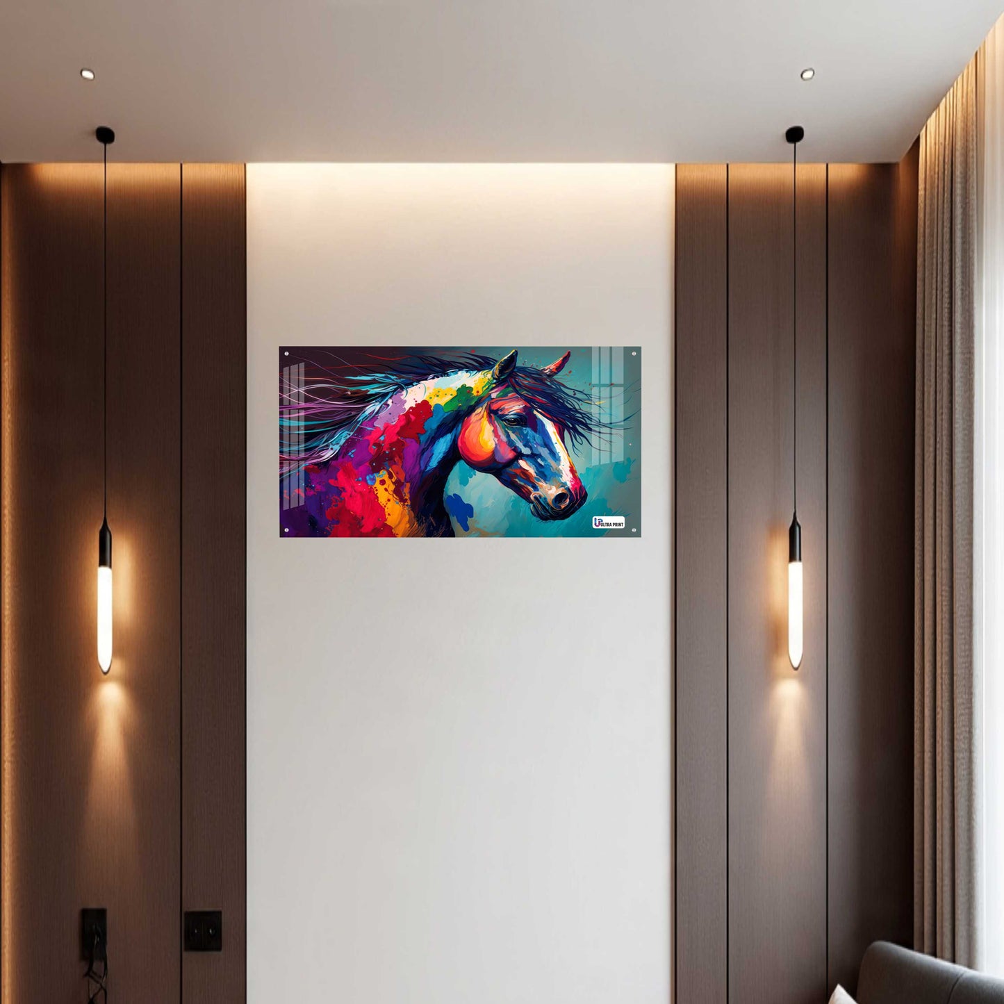 Vibrant Abstract Horse Acrylic Wall Art