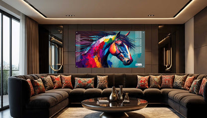 Vibrant Abstract Horse Acrylic Wall Art