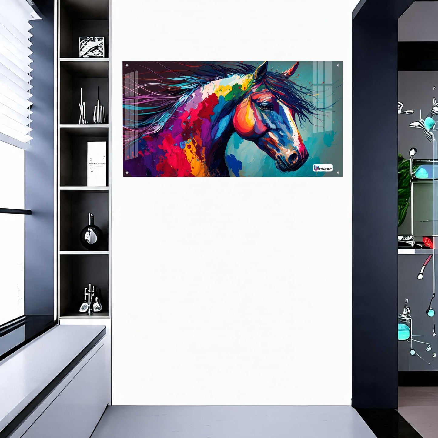 Vibrant Abstract Horse Acrylic Wall Art