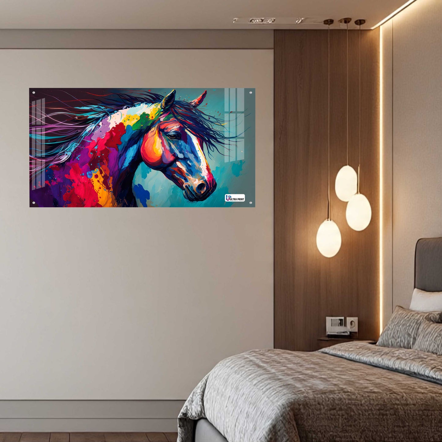 Vibrant Abstract Horse Acrylic Wall Art