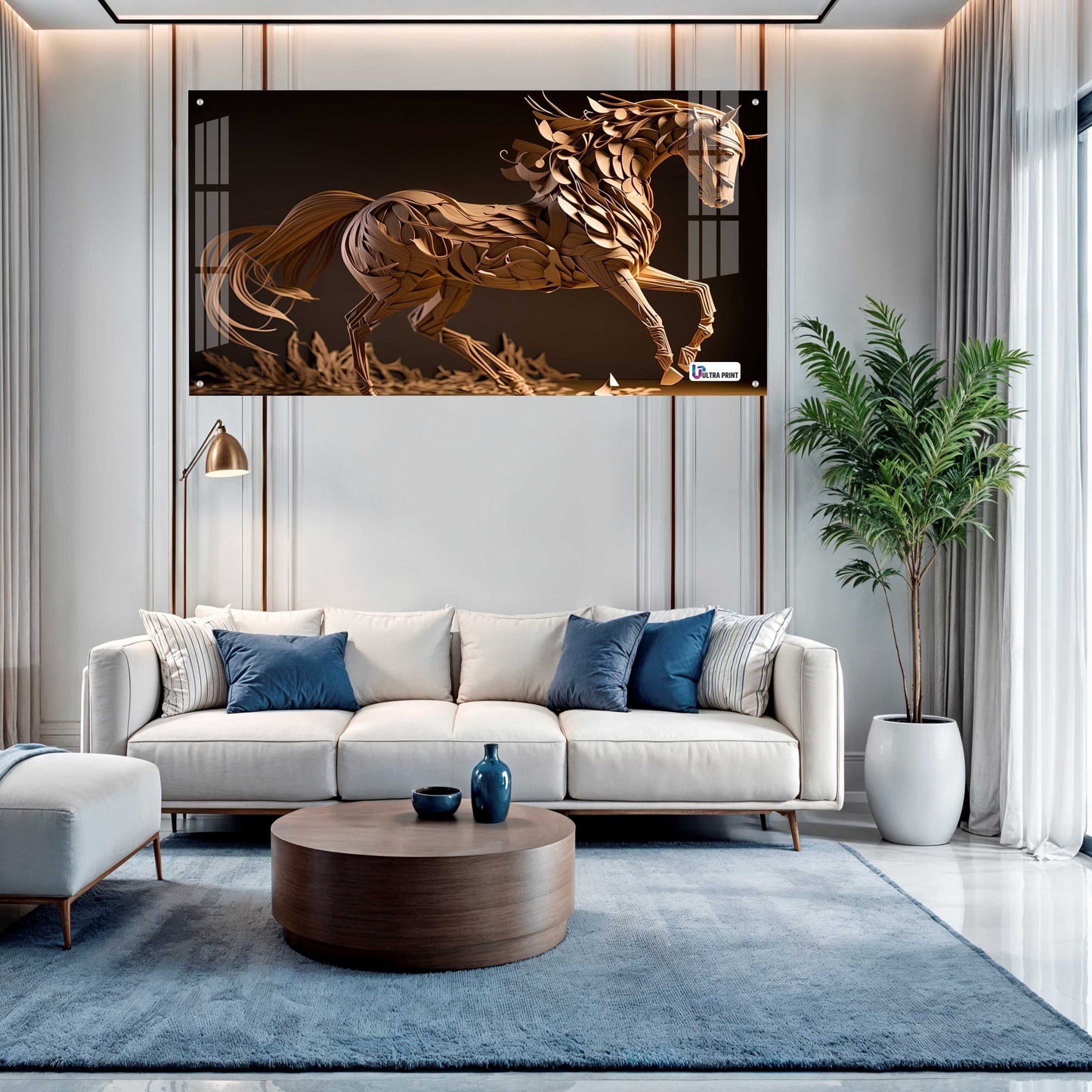 Artistic Wooden Style Horse Acrylic Wall Art