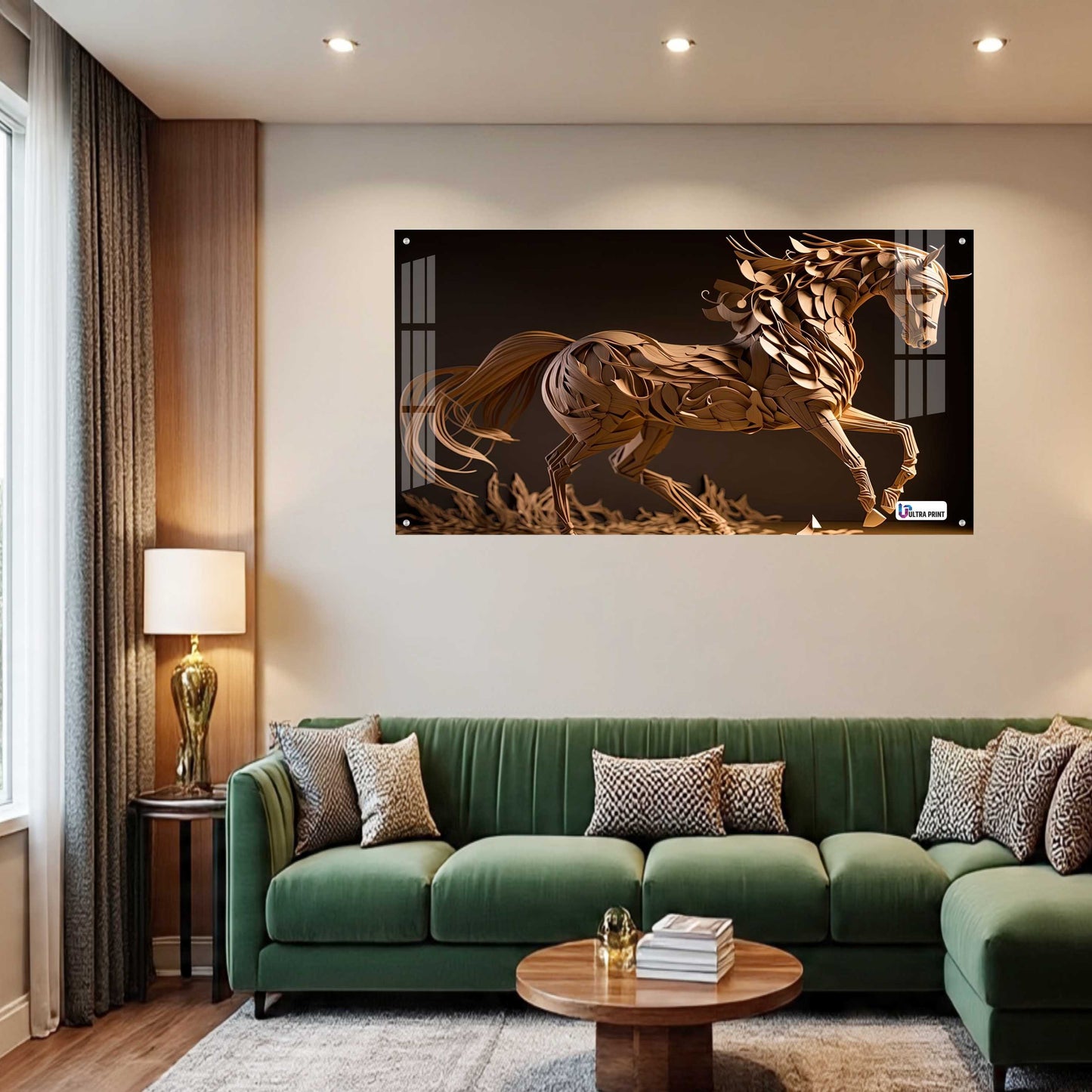 Artistic Wooden Style Horse Acrylic Wall Art