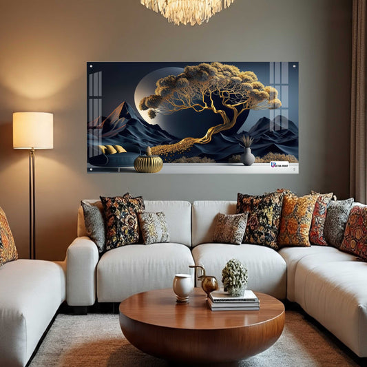 Luxury Golden Tree Landscape Acrylic Wall Art