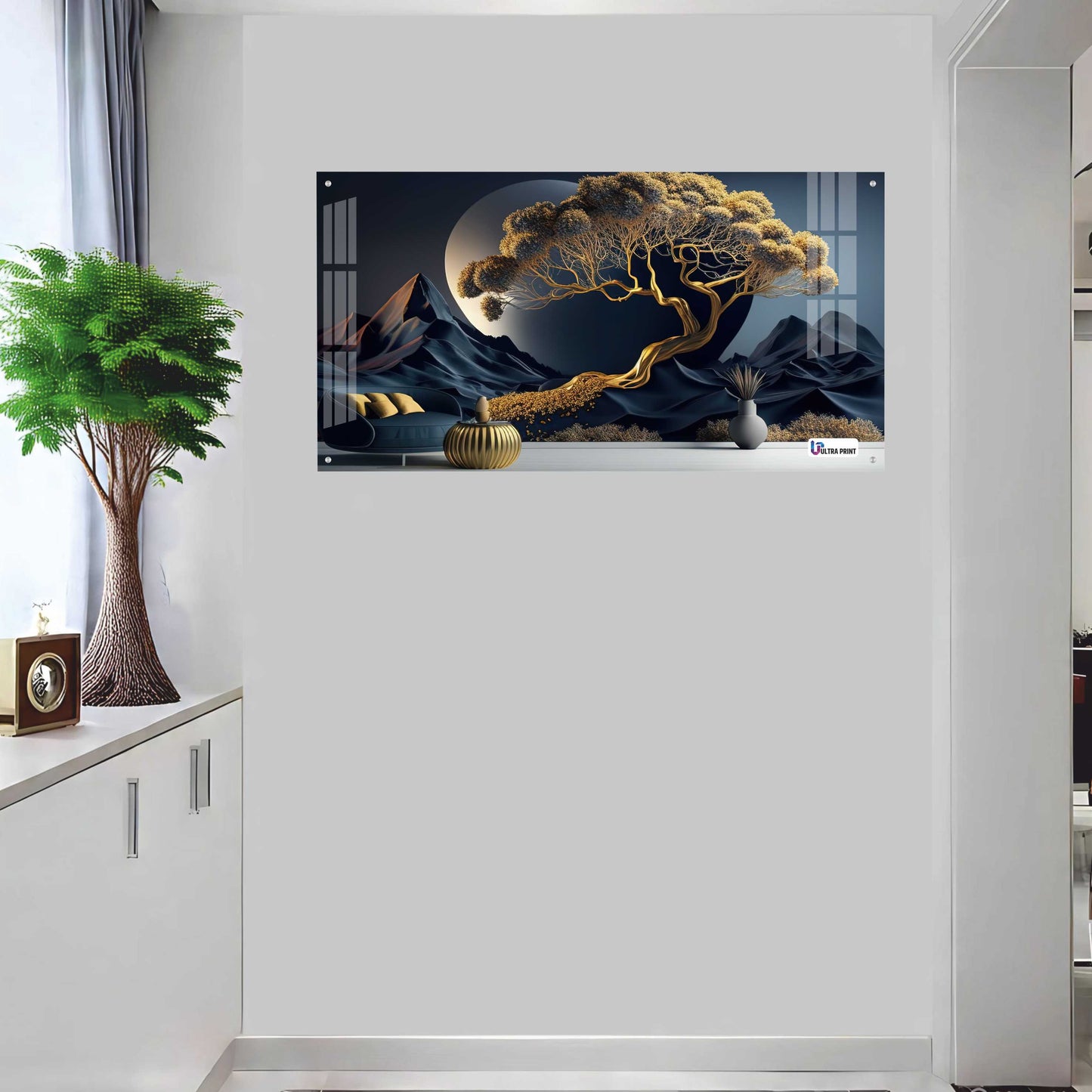 Luxury Golden Tree Landscape Acrylic Wall Art