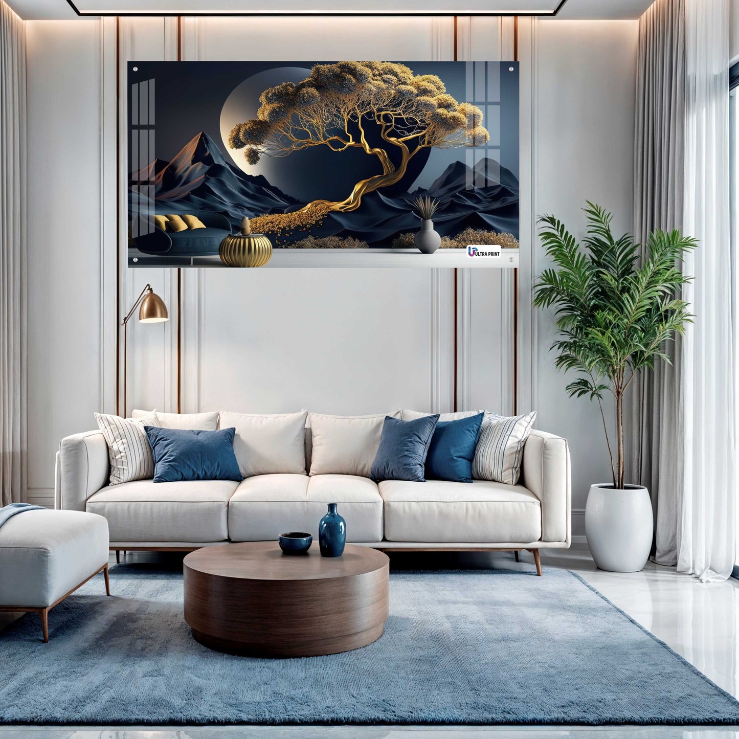 Luxury Golden Tree Landscape Acrylic Wall Art