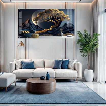 Luxury Golden Tree Landscape Acrylic Wall Art