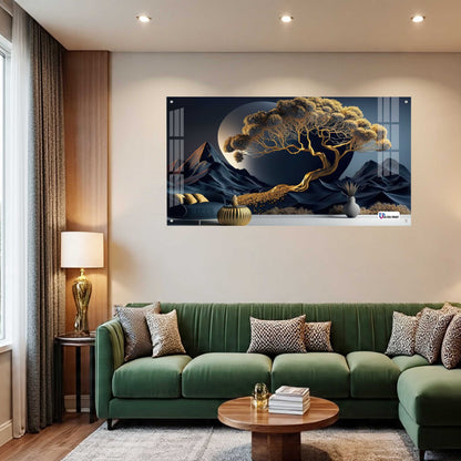 Luxury Golden Tree Landscape Acrylic Wall Art