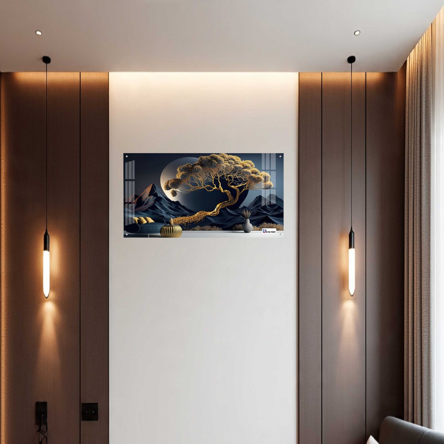 Luxury Golden Tree Landscape Acrylic Wall Art