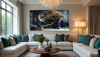 Luxury Golden Tree Landscape Acrylic Wall Art