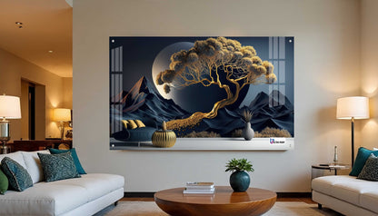 Luxury Golden Tree Landscape Acrylic Wall Art
