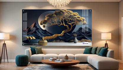 Luxury Golden Tree Landscape Acrylic Wall Art