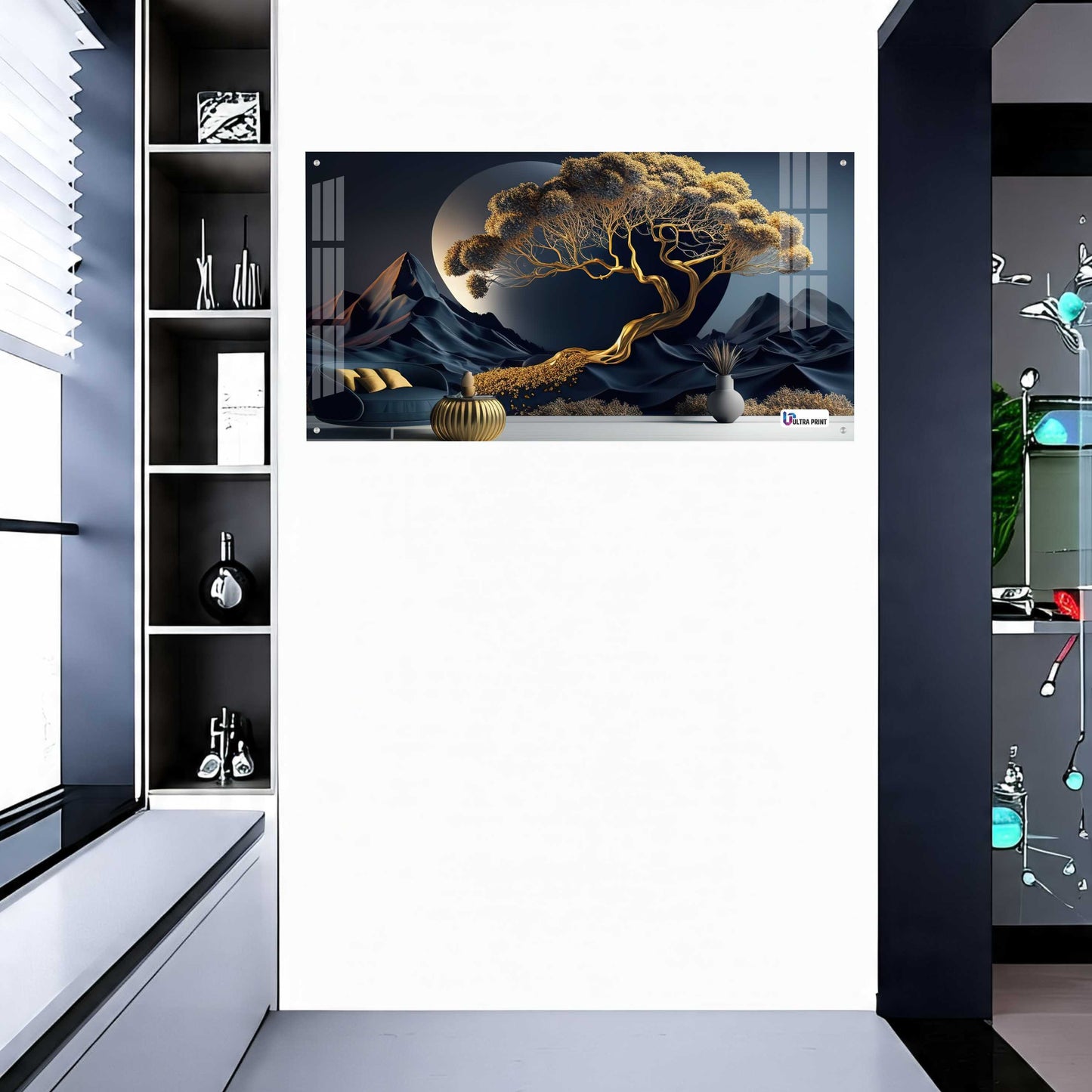 Luxury Golden Tree Landscape Acrylic Wall Art