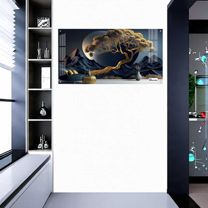 Luxury Golden Tree Landscape Acrylic Wall Art