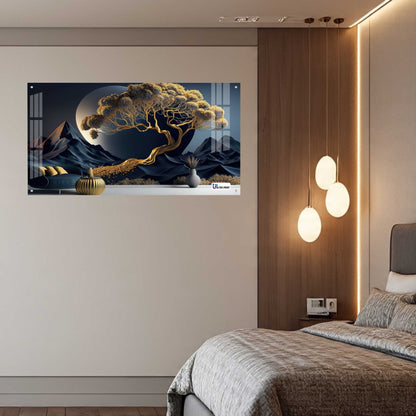 Luxury Golden Tree Landscape Acrylic Wall Art