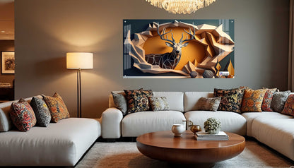 Modern Geometric Deer Portrait Acrylic Wall Art