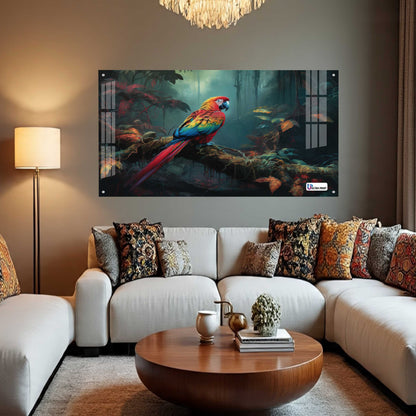 Tropical Macaw Rainforest Acrylic Wall Art