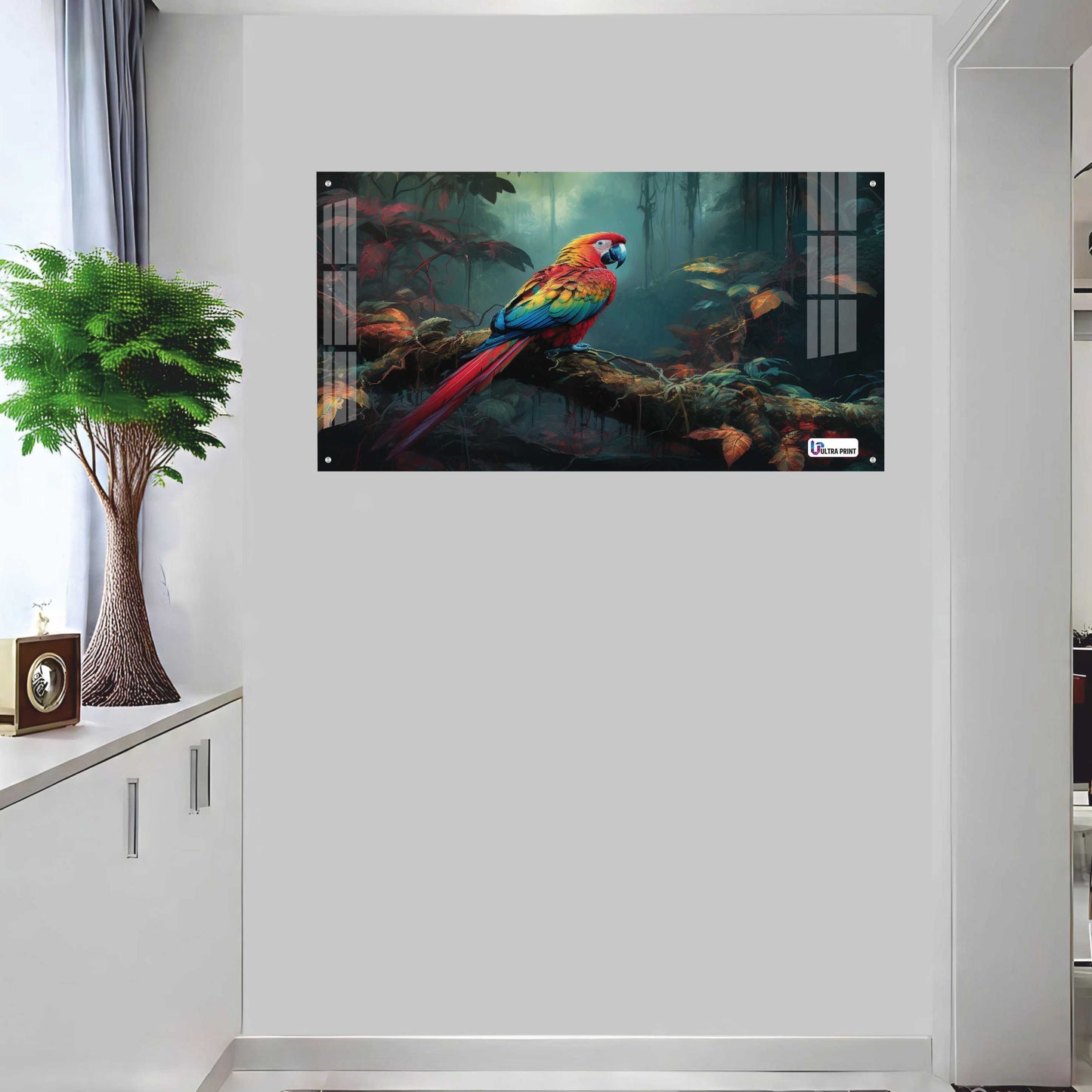 Tropical Macaw Rainforest Acrylic Wall Art