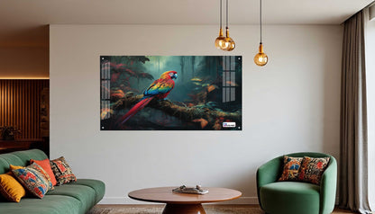 Tropical Macaw Rainforest Acrylic Wall Art