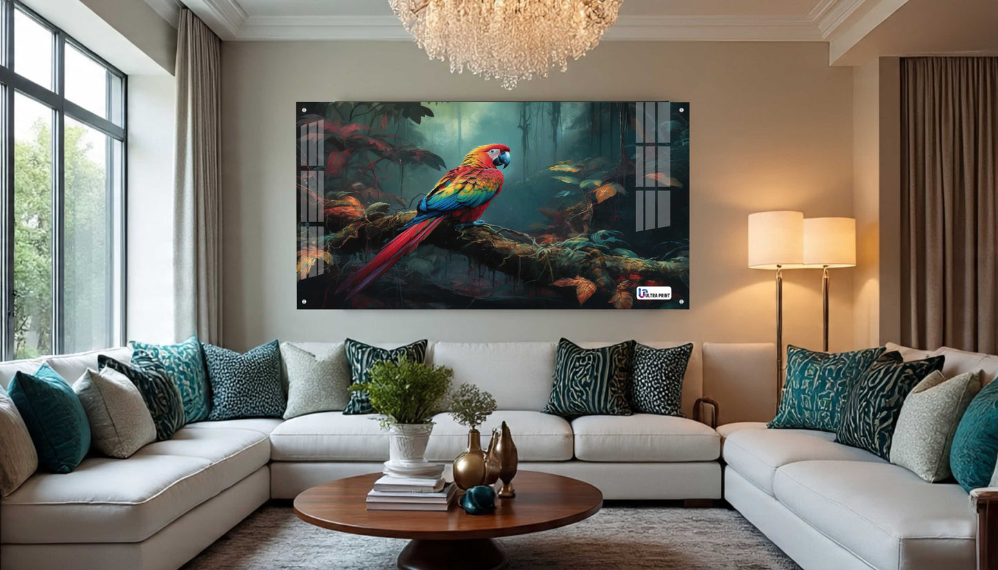 Tropical Macaw Rainforest Acrylic Wall Art